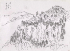 青山素描图片