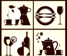咖啡杯酒吧咖啡厅餐具用品图标图片