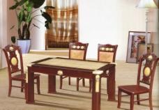 大理石方型餐桌椅图片