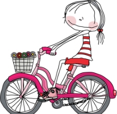 自行车的小女孩图片