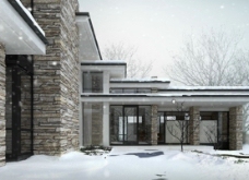 景观设计零度庄园雪景效果图图片