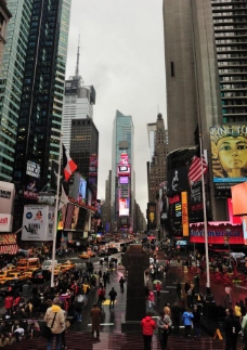 名牌车纽约时代广场街景图片