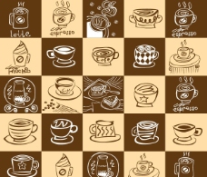 咖啡杯咖啡主题矢量素材图片