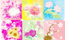 牡丹花卉花纹底纹图片