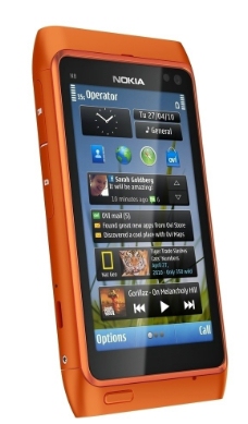 诺基亚n8橙色立金属智能手机图片