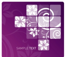 紫色时尚花纹格子图片