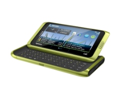 诺基亚e7绿侧滑盖手机图片