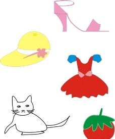 手绘 服装 猫咪 草莓图片