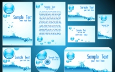蓝色动感水珠水滴水泡企业画册vi设计图片