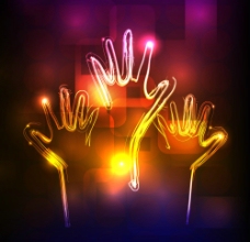 手掌、手势动感光线手掌手势图片