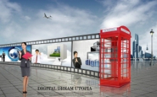 商业广场韩国城市广场商业展示PSD分层模板图片