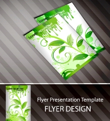 动感线条绿叶水珠 企业vi画册封面设计图片