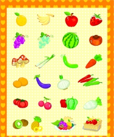 卡通水果蔬菜素材图片