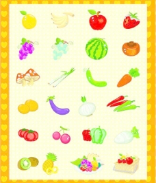 蔬菜水果卡通水果蔬菜素材图片