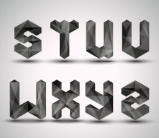 3d金属质感字母矢量图片
