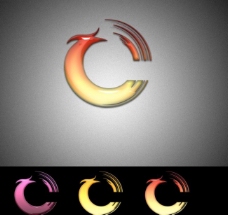 化妆品凤凰水晶logo设计图片