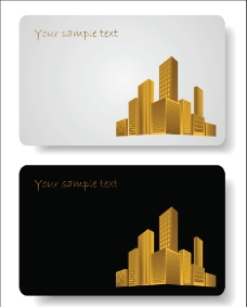 名片模板城市建筑卡片图片