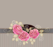 欧式花纹背景欧式玫瑰花边框背景图片