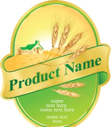 小麦产品标签设计图片