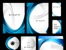 蓝色动感线条 企业vi画册封面图片