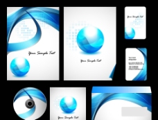 蓝色动感线条 企业vi画册封面图片