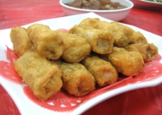 台湾料理美食油炸春卷图片