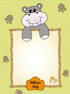可爱卡通熊边框背景图片
