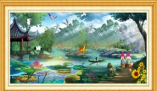 大自然油画风景图片